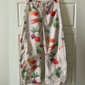 Barrel Jeans Vegetable Print Sz Small